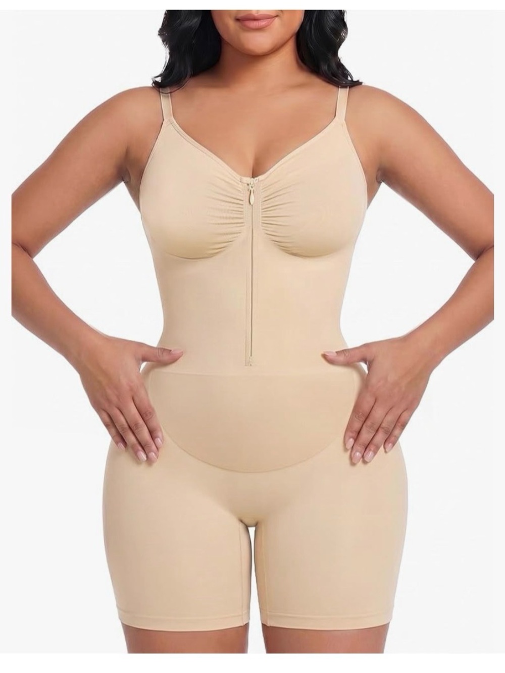 Yianna Fajas Shapewear Seamless Bodysuit Double-Layer Zip-Up NWT L-XL